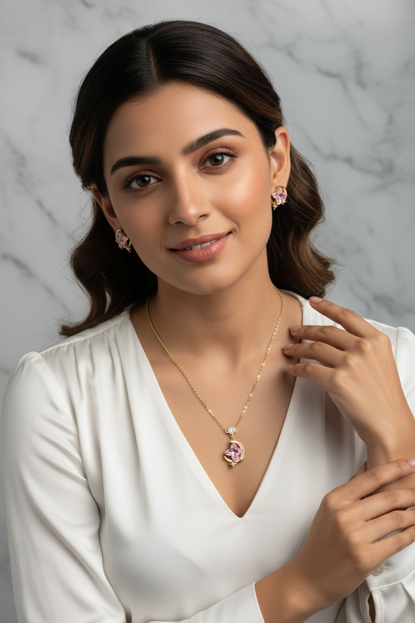 Pink Star & Crescent Moon Set