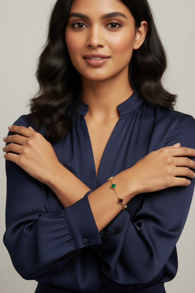 Multicolored Clover Station Bracelet