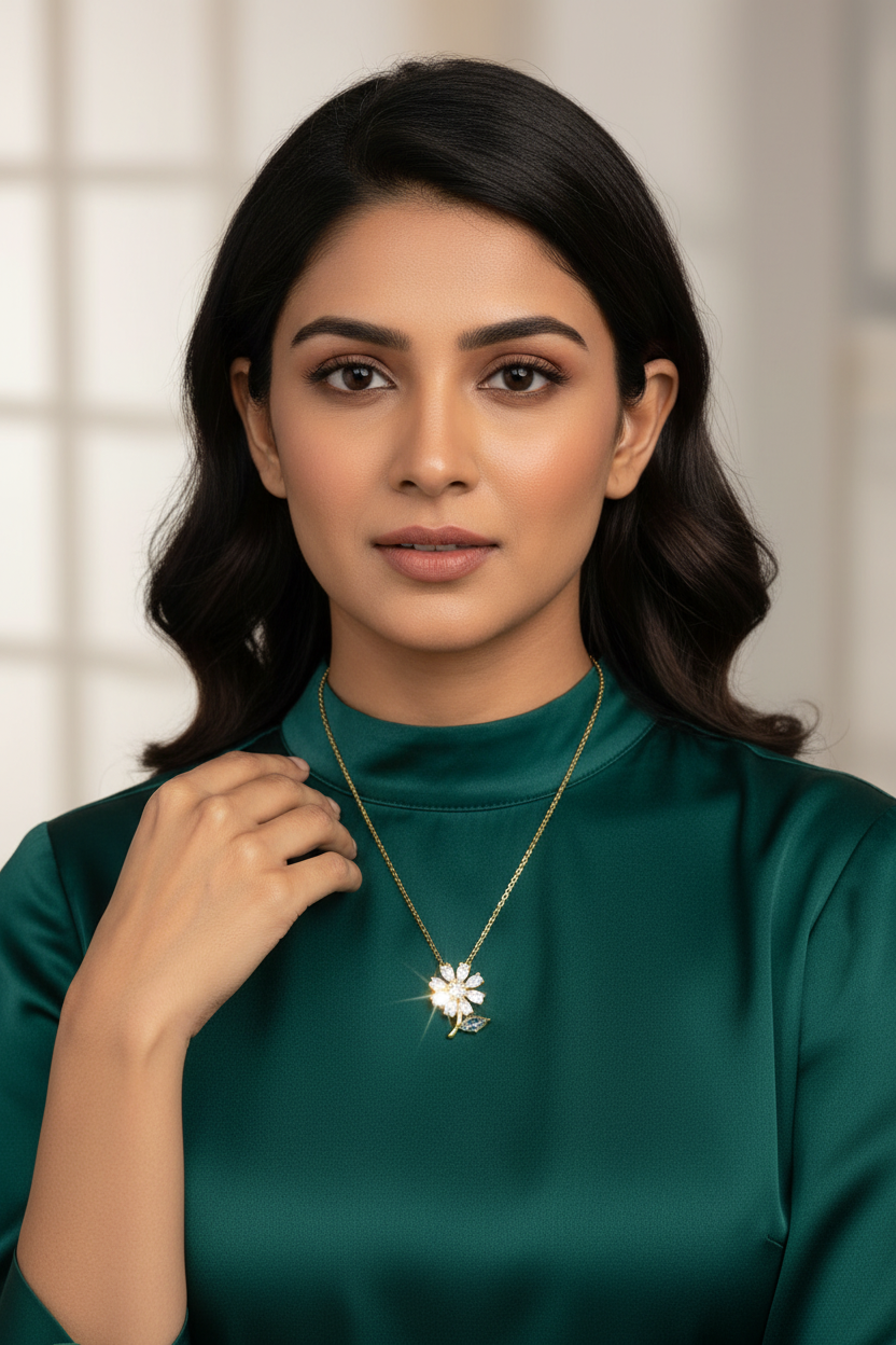 Crystal Floral Pendant