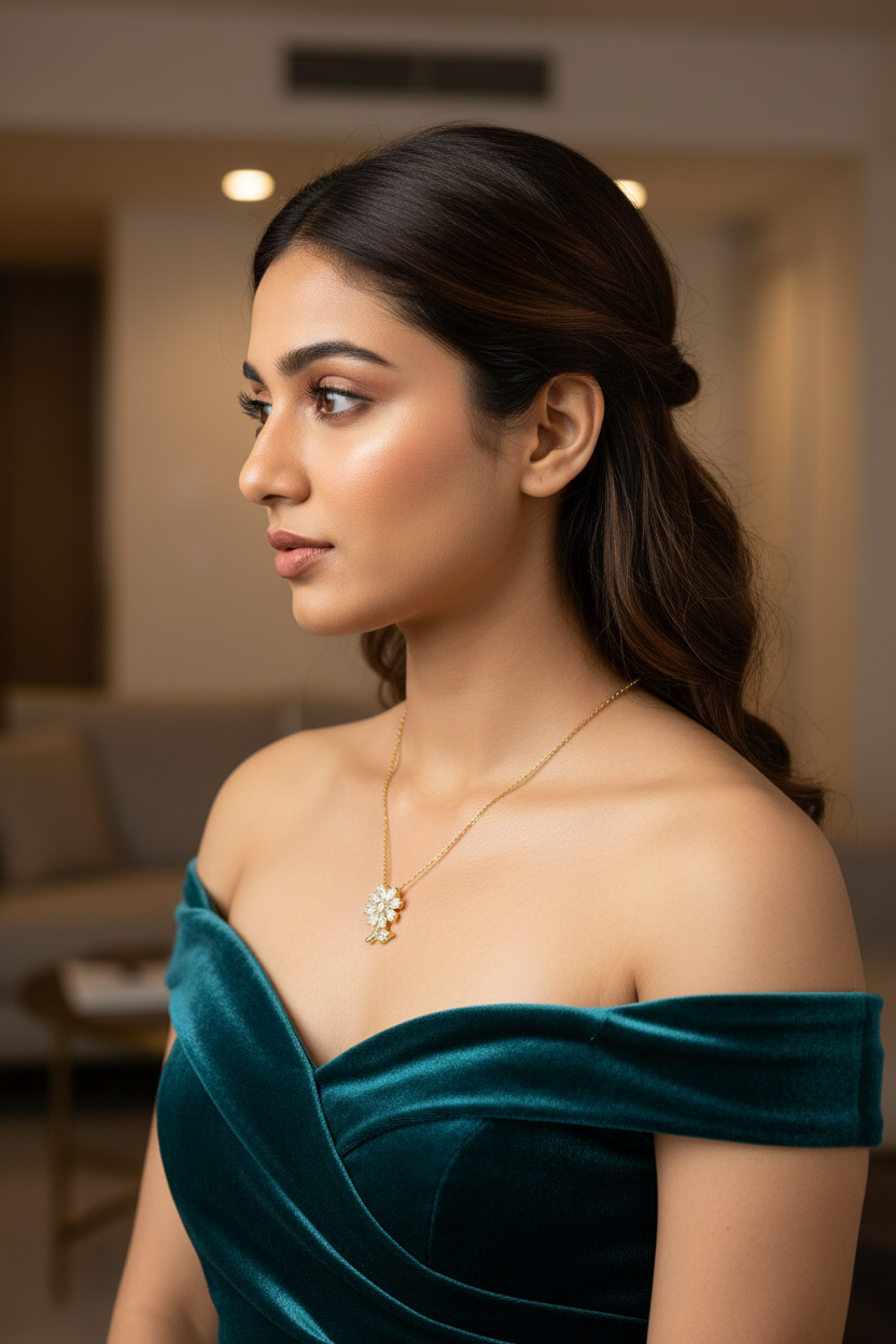 Crystal Floral Pendant