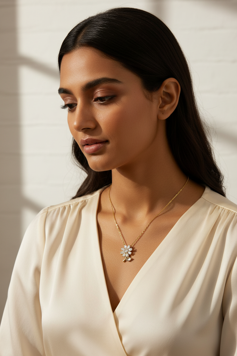 Crystal Floral Pendant