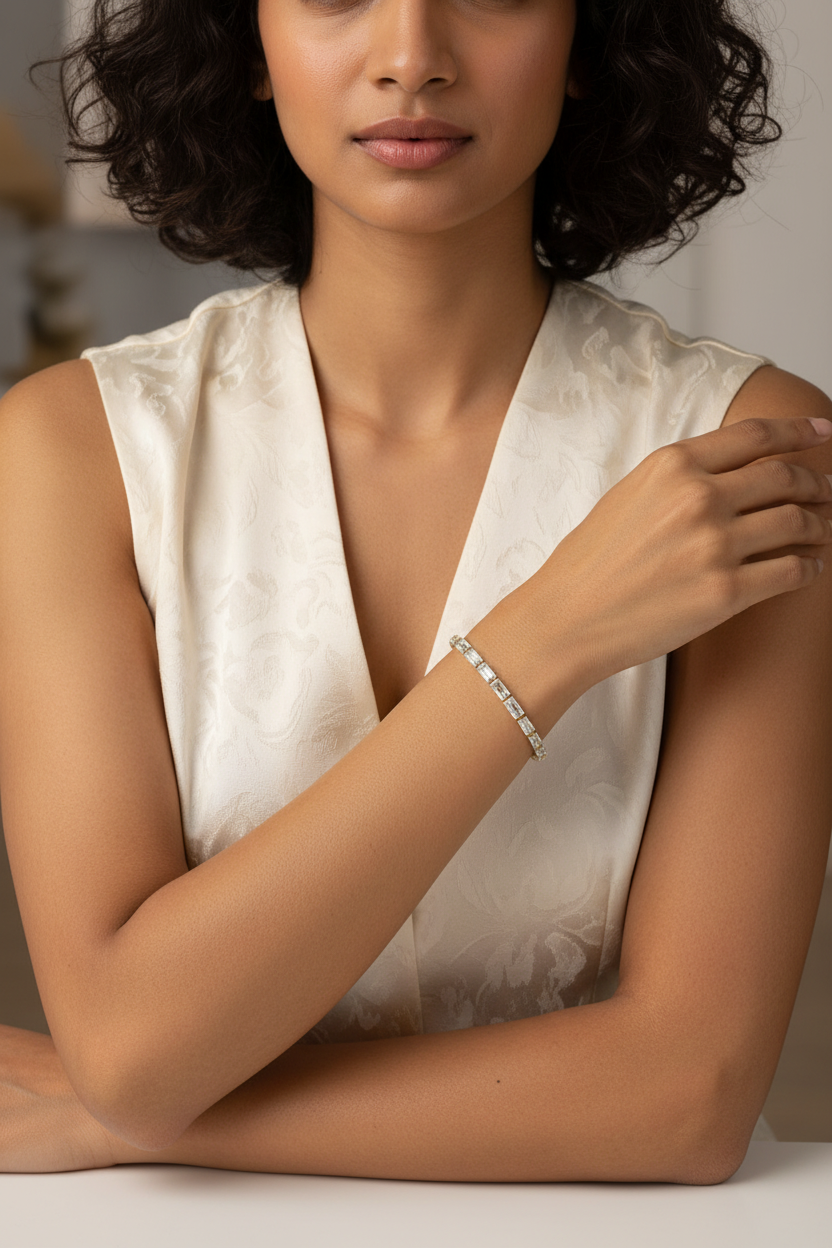 Baguette Crystal Tennis Bracelet