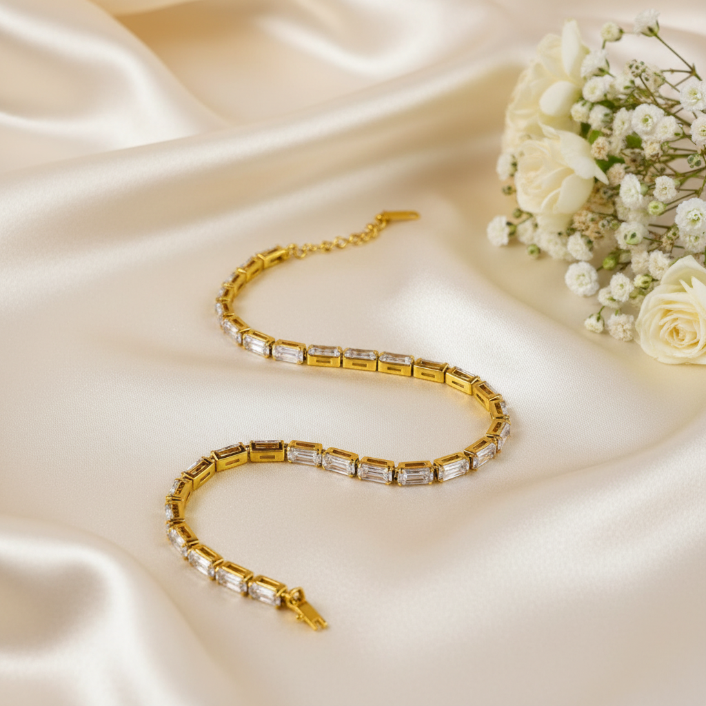 Baguette Crystal Tennis Bracelet