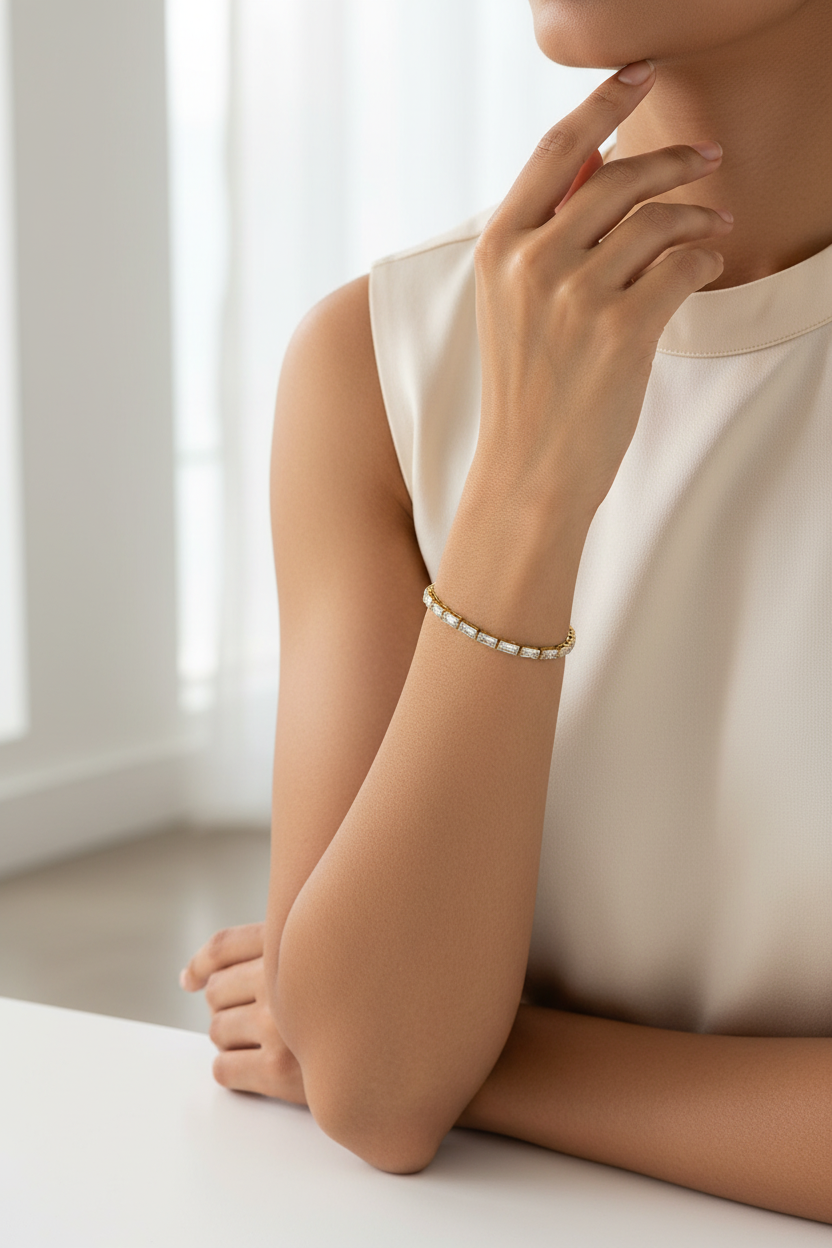 Baguette Crystal Tennis Bracelet