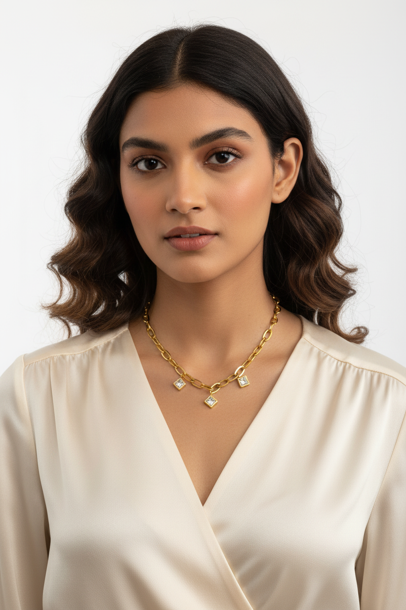 Gold Charm Link Necklace