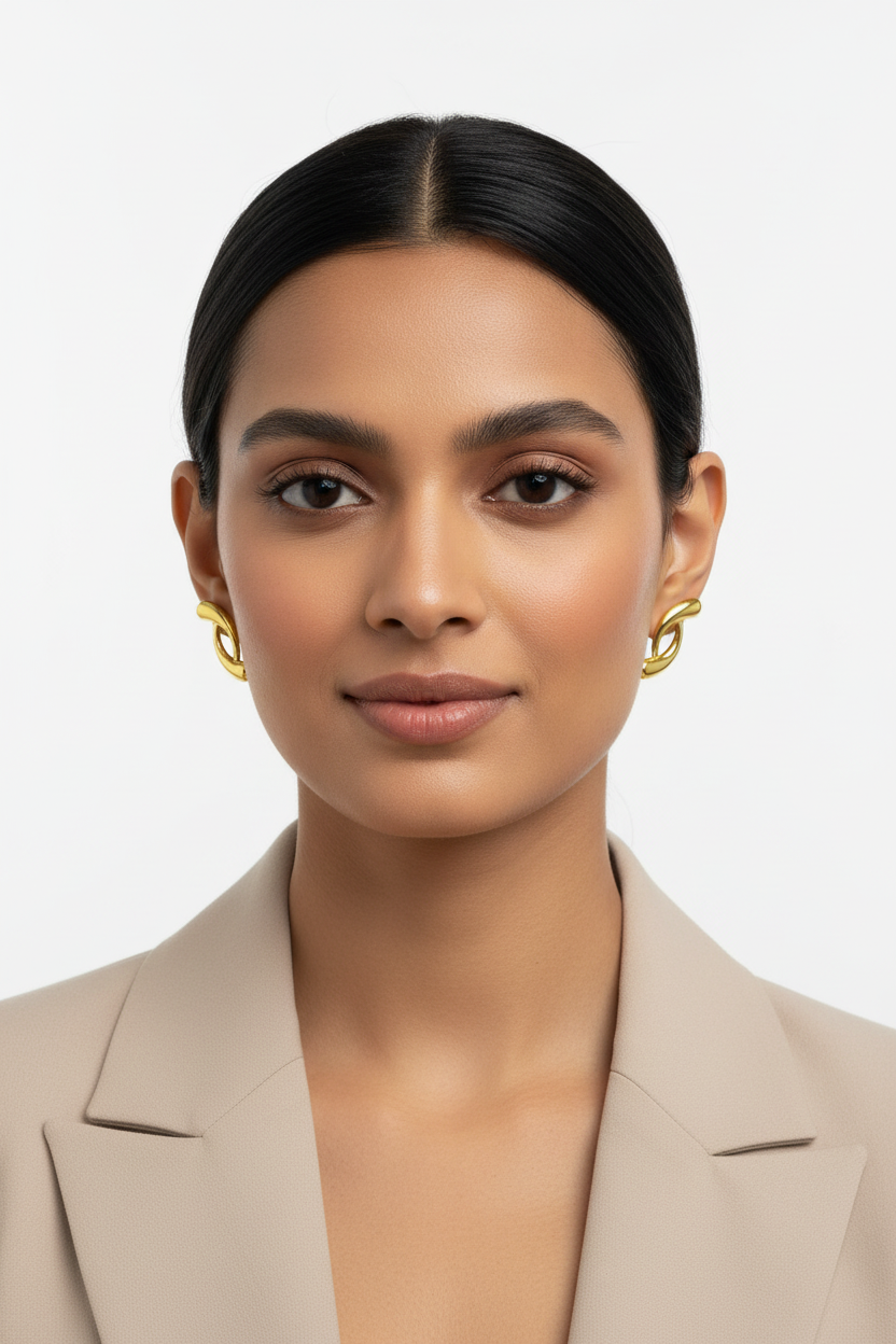 Gold Infinity Ribbon Earrings