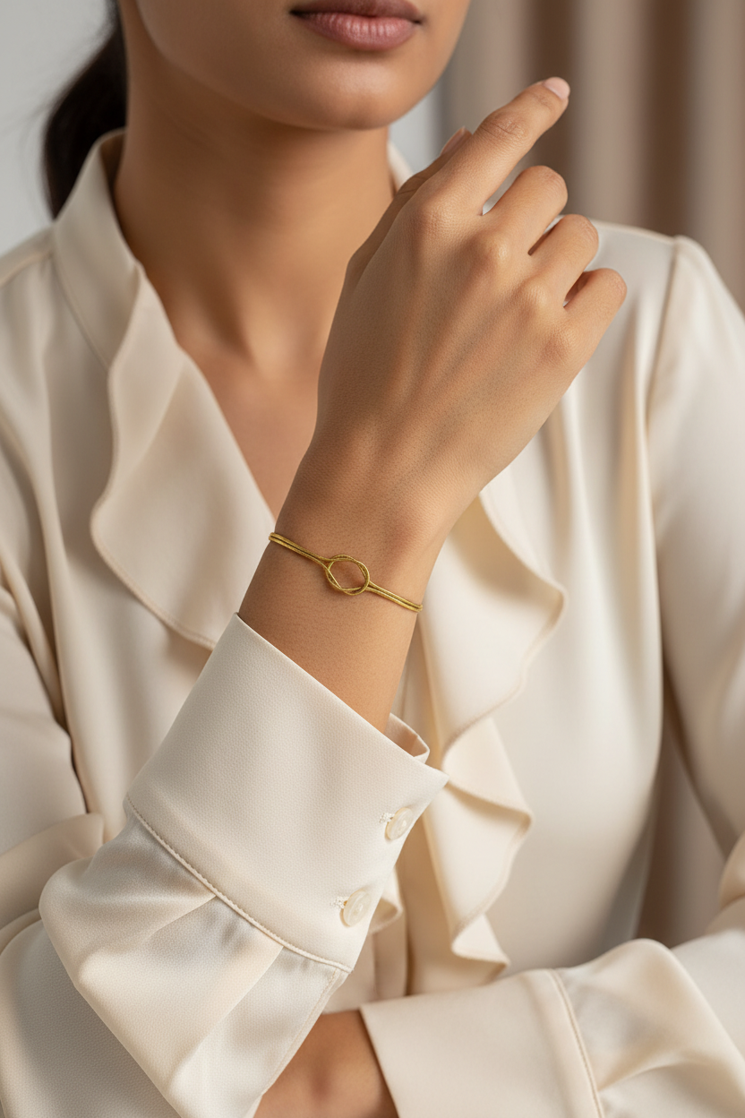 Minimalist Infinity Knot Snake Chain Bracelet