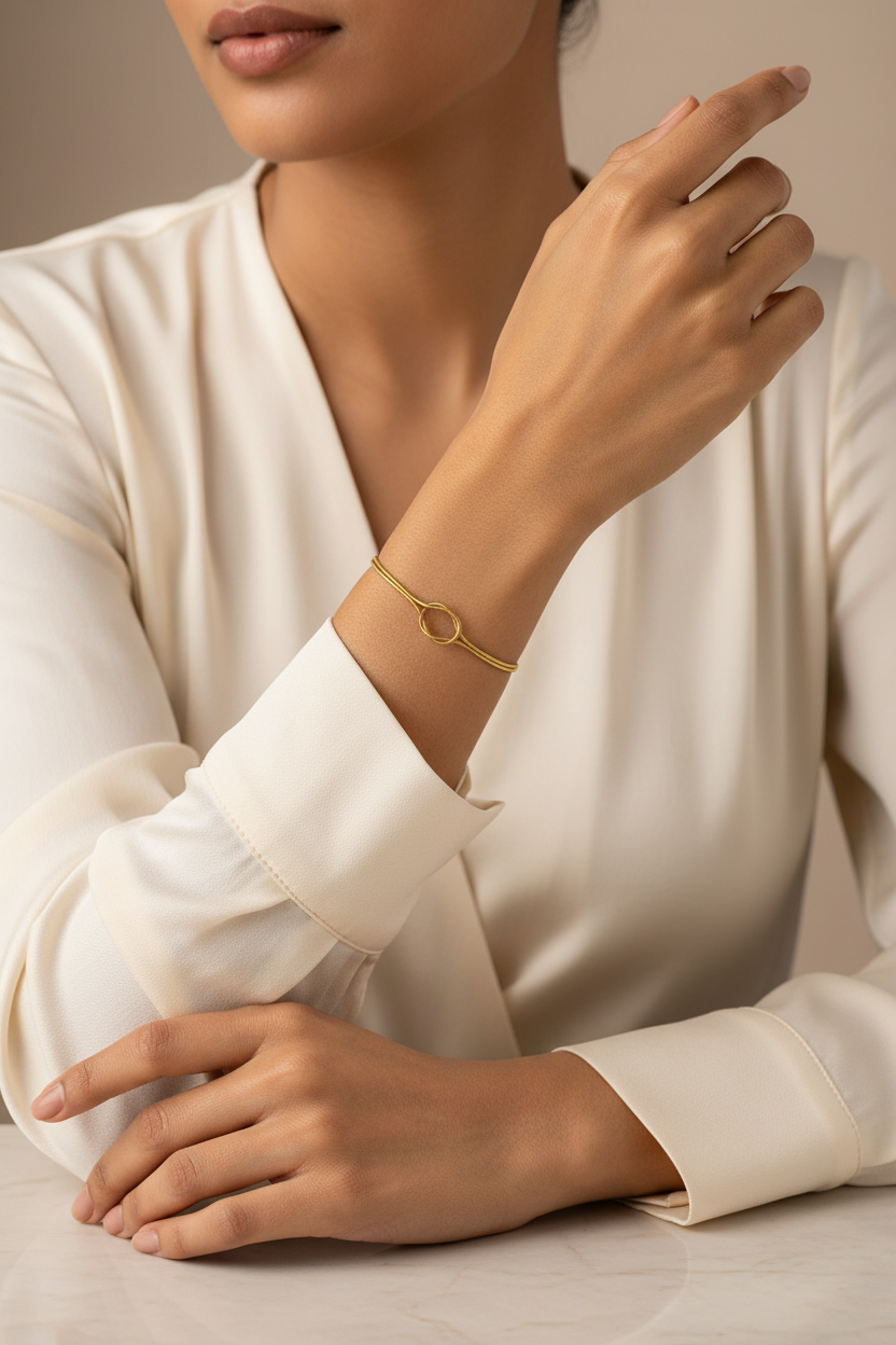 Minimalist Infinity Knot Snake Chain Bracelet