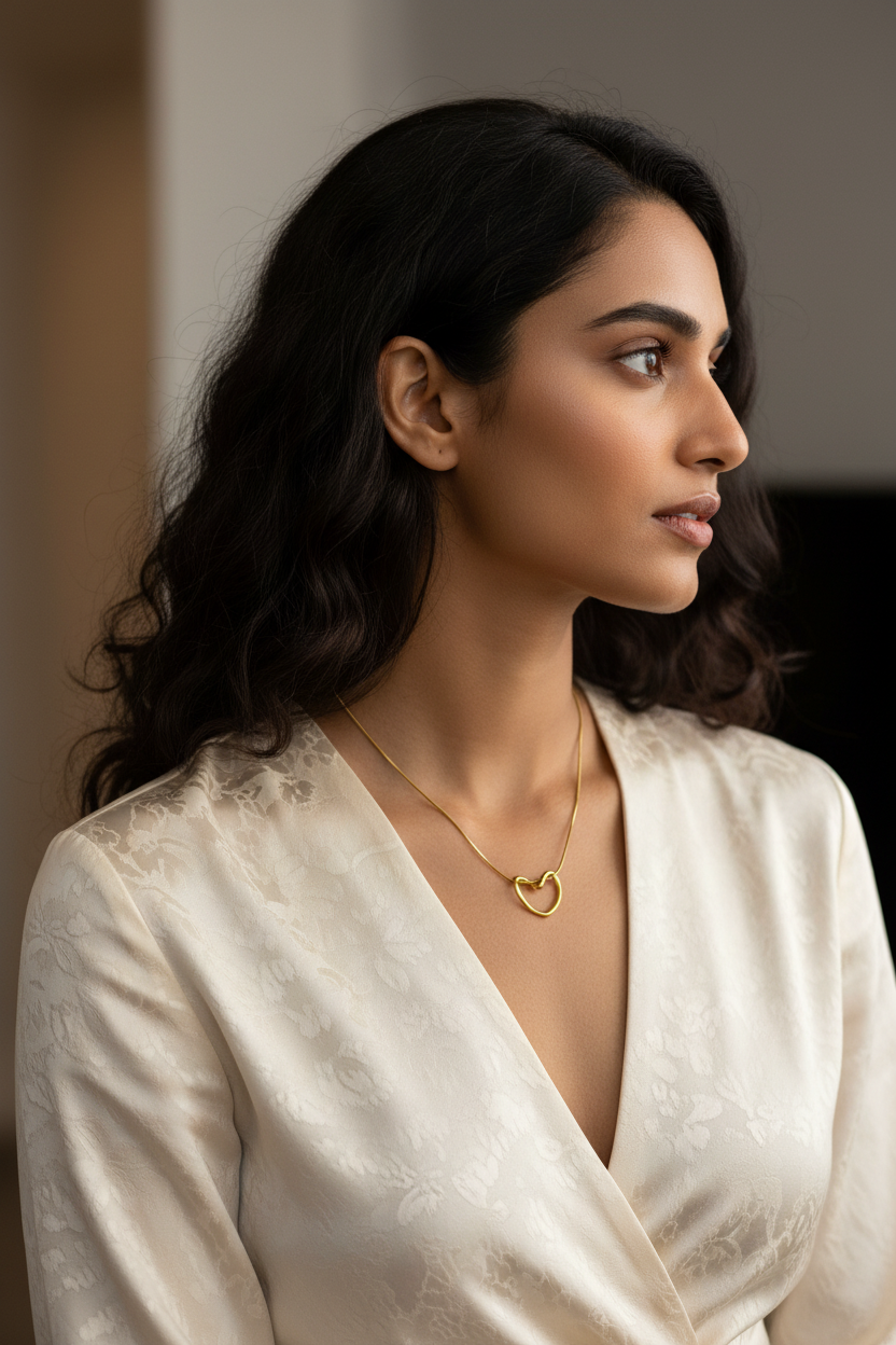 Knotted Gold Heart Pendant