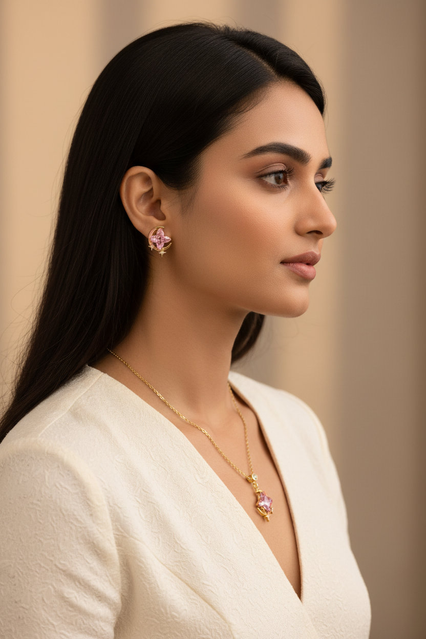 Pink Star & Crescent Moon Set