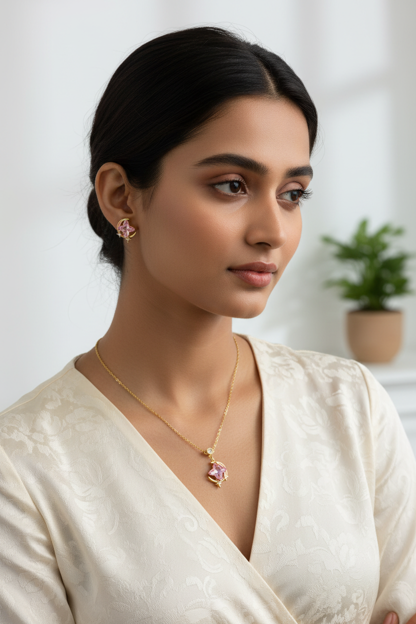 Pink Star & Crescent Moon Set