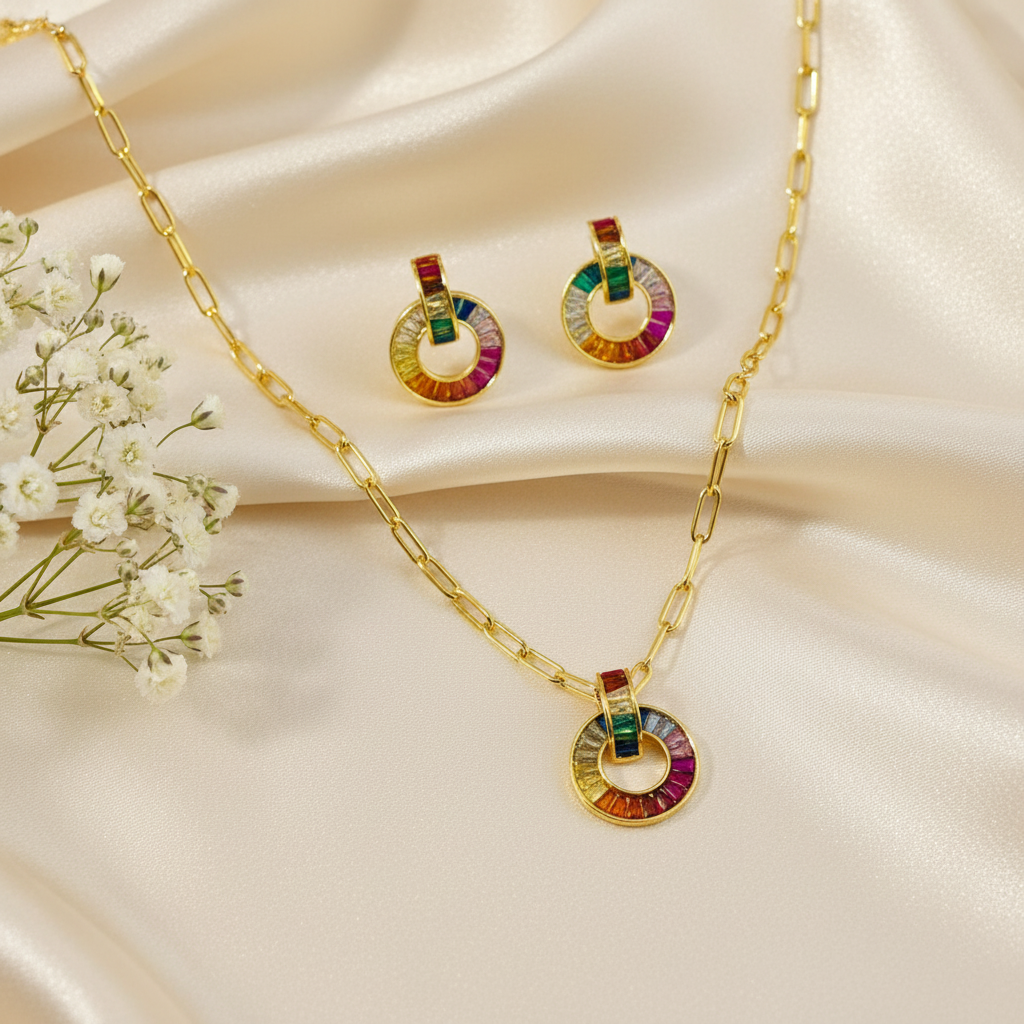 Rainbow Circle Set (Mixed Chain)