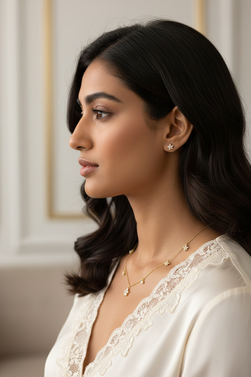 Leaf/Floral Necklace Set (Gold)