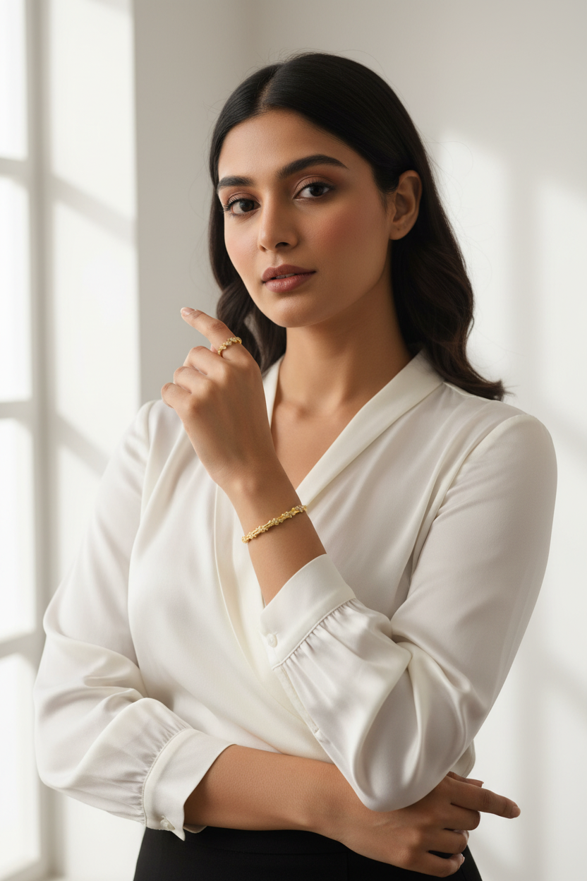 Chevron / Zig-Zag Bangle & Ring Set