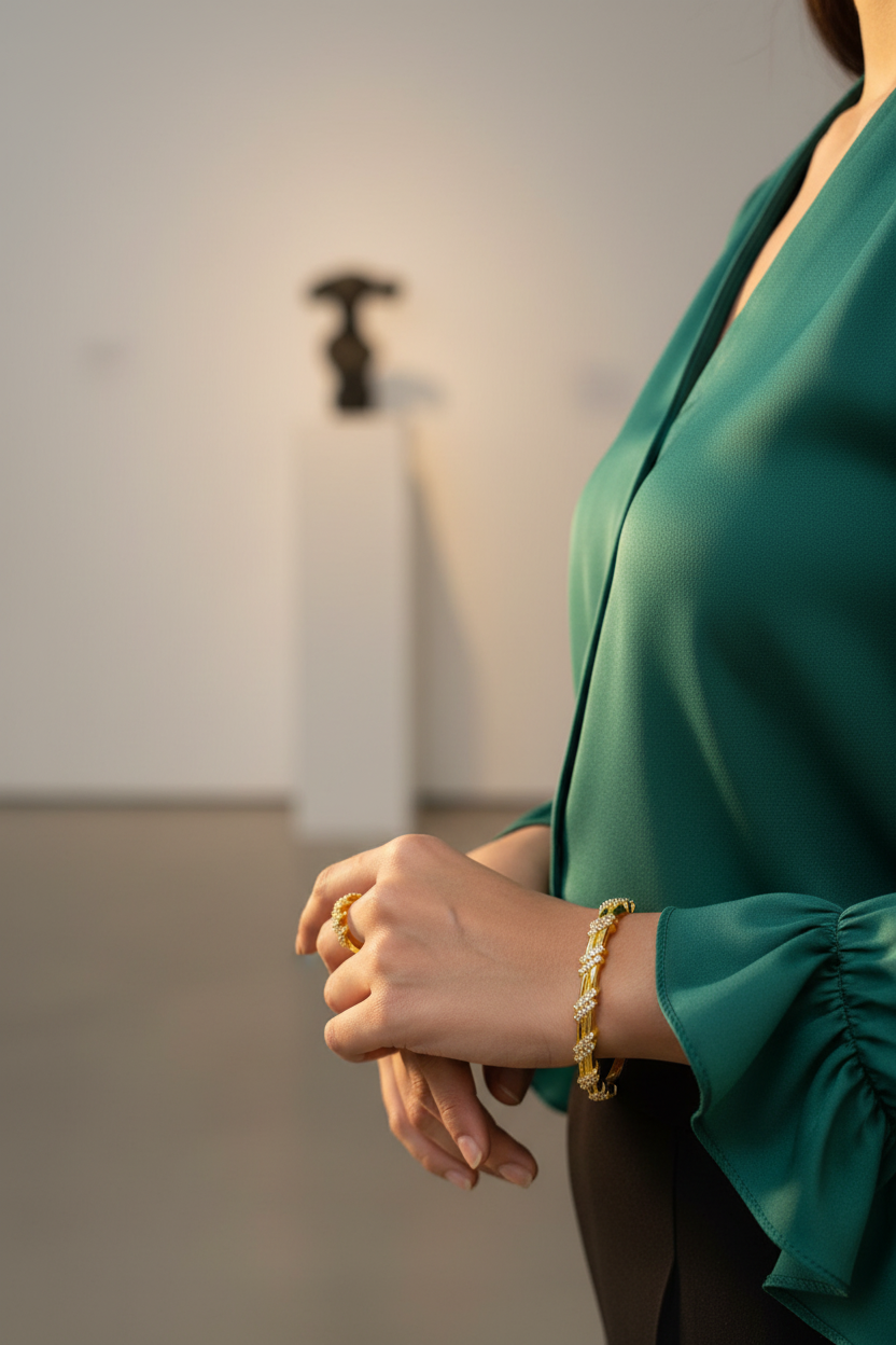 Chevron / Zig-Zag Bangle & Ring Set