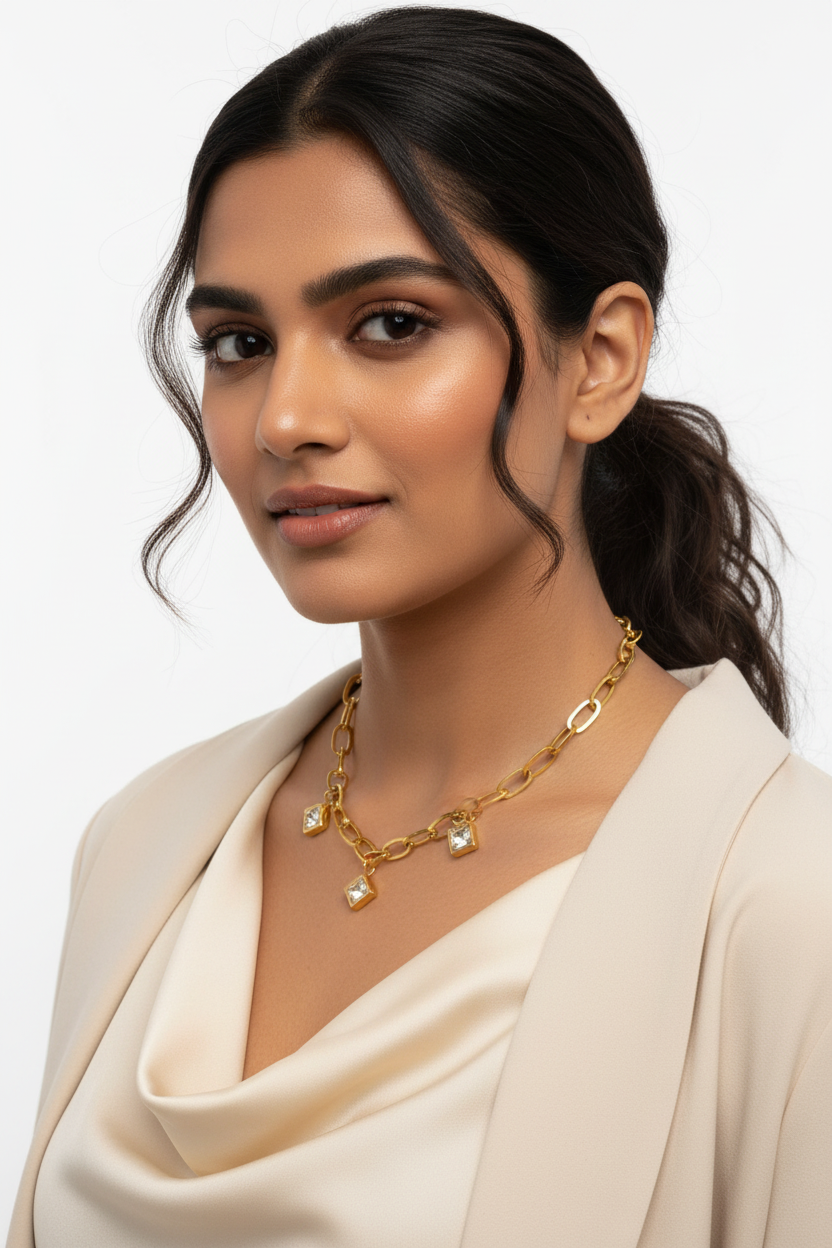 Gold Charm Link Necklace