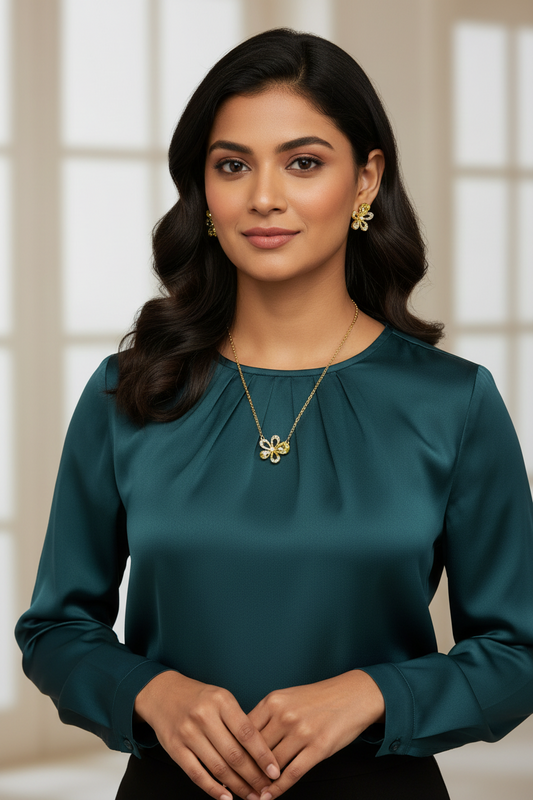 Yellow Floral Crystal Set